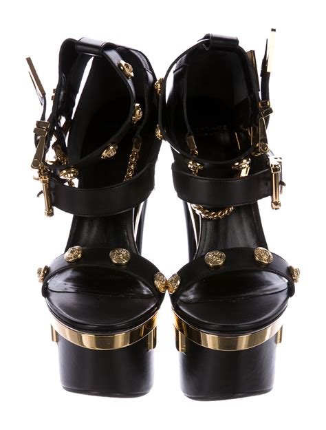 versace medusa strap high tops|Versace Medusa platform sandals.